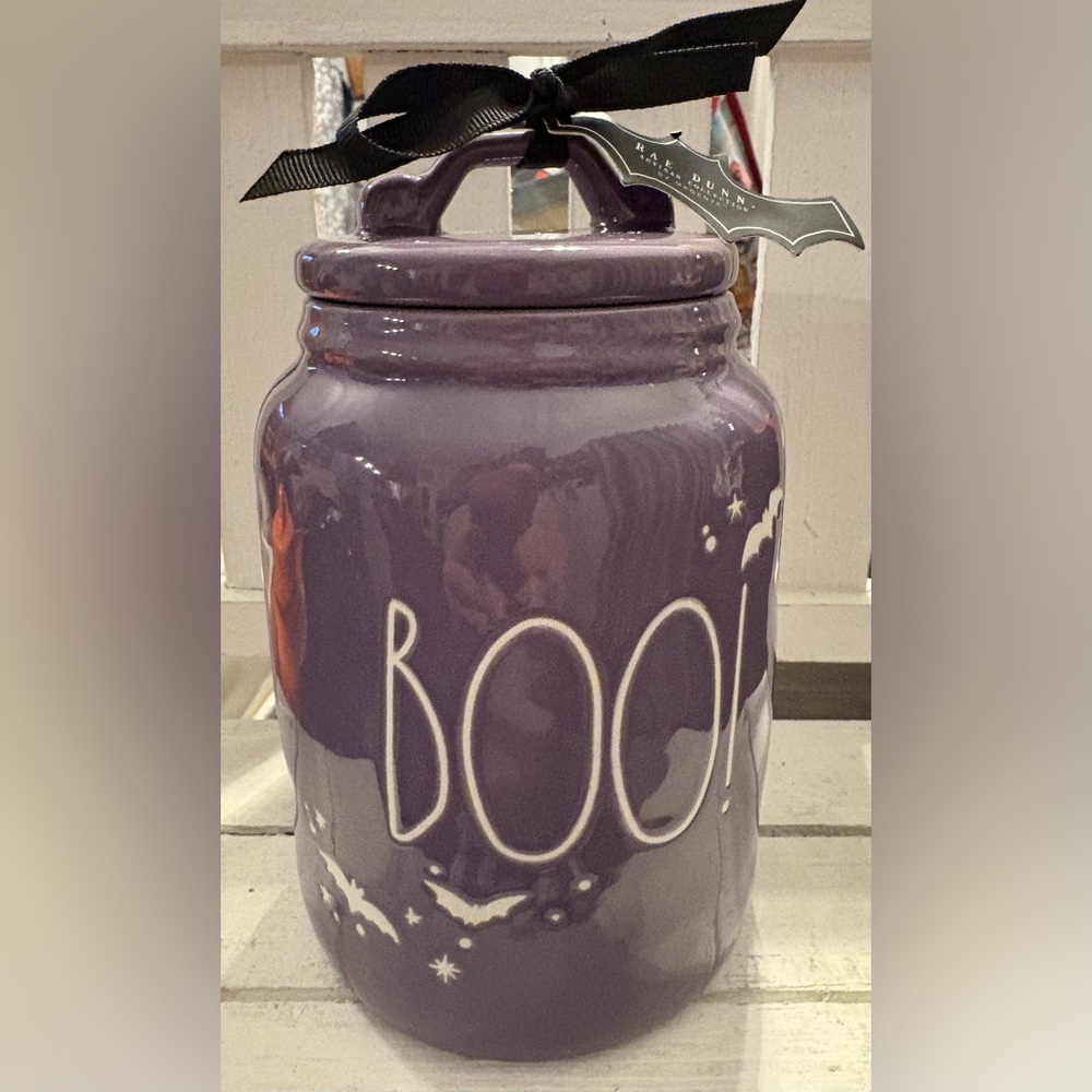 Rae Dunn Purple Halloween Boo Canister